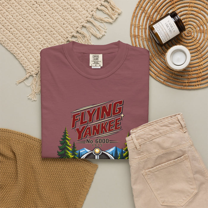 Flying Yankee No. 6000 – 1935 Vintage Streamliner - Unisex Garment-Dyed T-shirt
