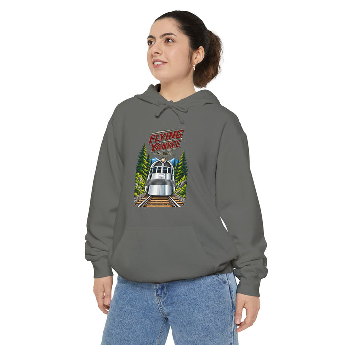 Flying Yankee No. 6000 – 1935 Vintage Streamliner - Unisex Garment-Dyed Hoodie
