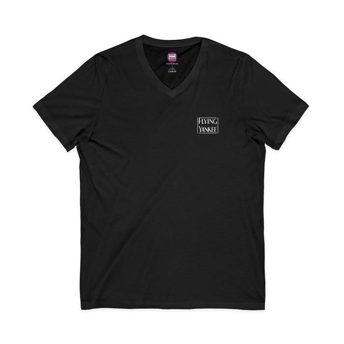 Flying Yankee Logo - Unisex Jersey Short Sleeve V-Neck Tee