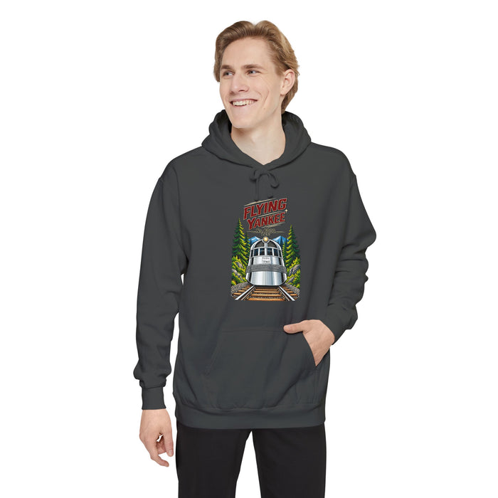 Flying Yankee No. 6000 – 1935 Vintage Streamliner - Unisex Garment-Dyed Hoodie