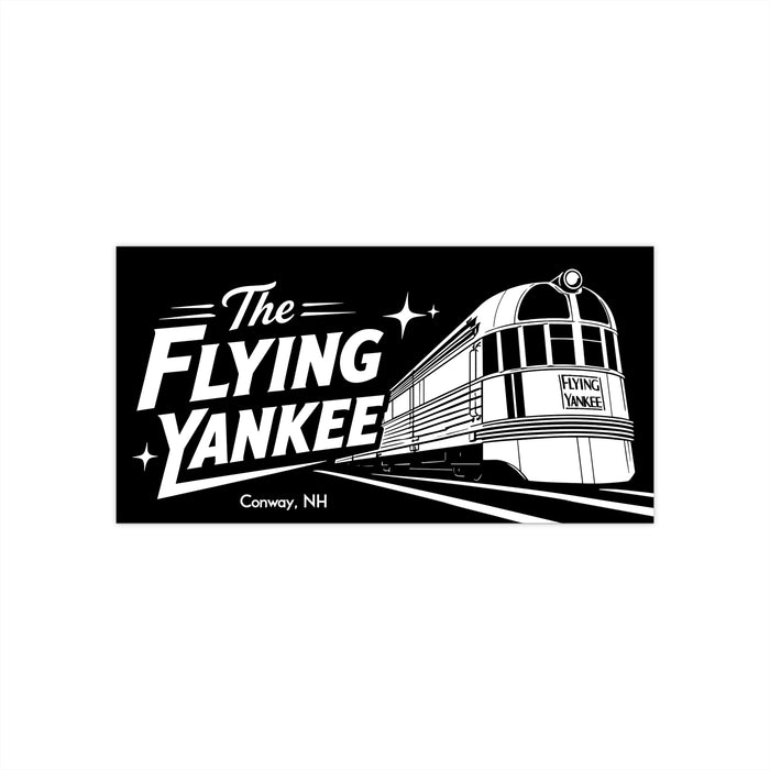 The Flying Yankee Conway, NH Retro Streamliner Bumper Sticker | Historic Railroad Train Decal