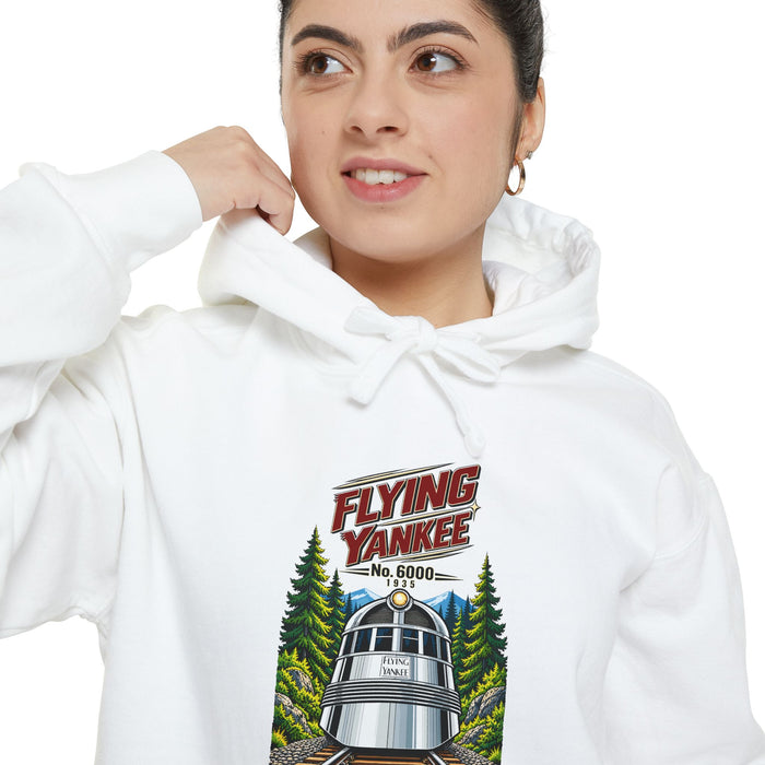 Flying Yankee No. 6000 – 1935 Vintage Streamliner - Unisex Garment-Dyed Hoodie