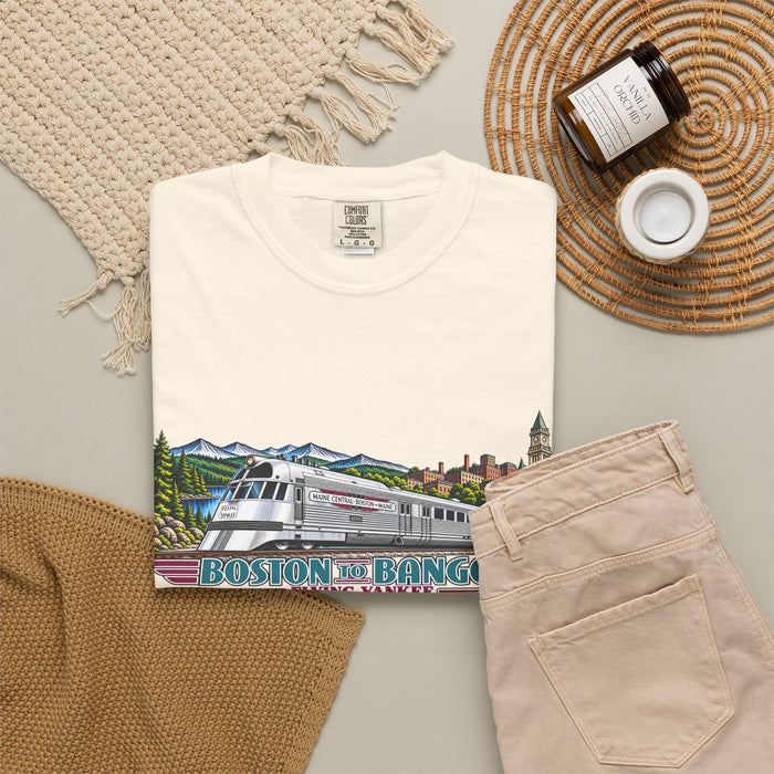 A New England Legend. A Streamlined Piece of American History. Unisex Garment-Dyed T-shirt