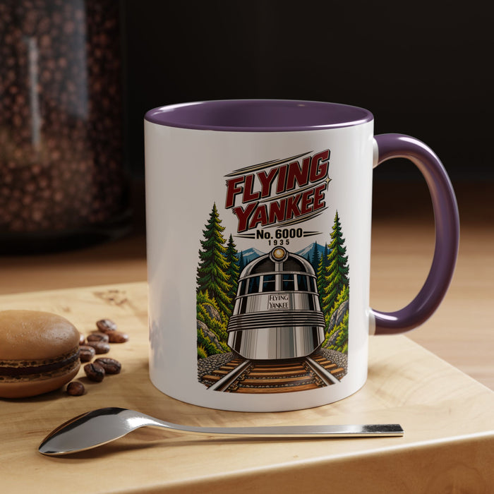 Flying Yankee No. 6000 – 1935 Vintage Streamliner - Accent Coffee Mug (11, 15oz)