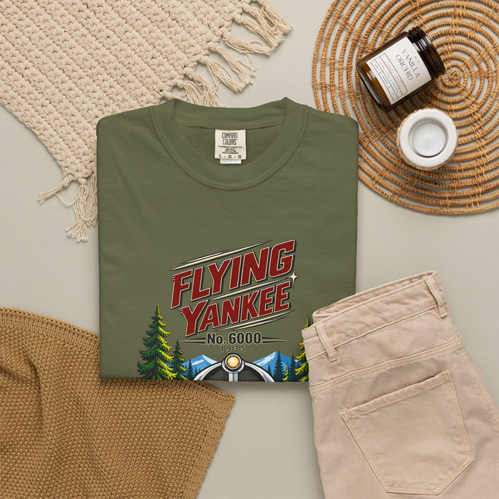 Flying Yankee No. 6000 – 1935 Vintage Streamliner - Unisex Garment-Dyed T-shirt