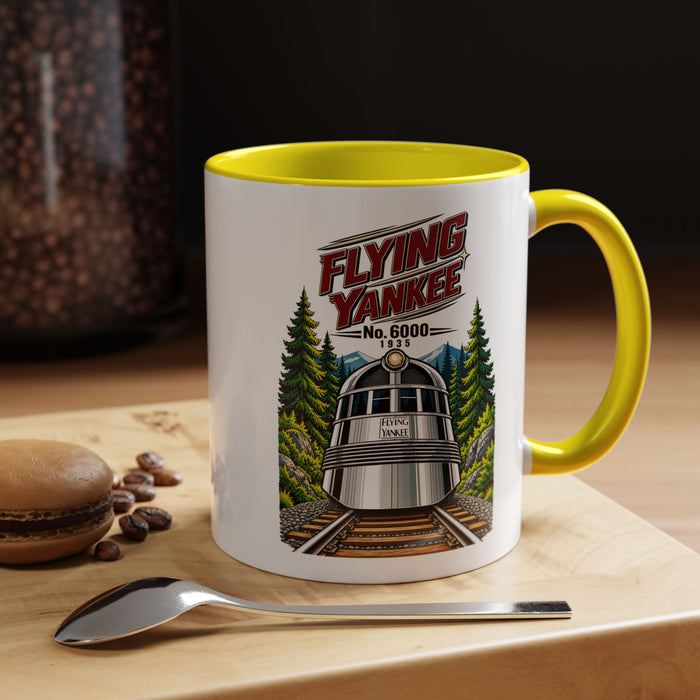 Flying Yankee No. 6000 – 1935 Vintage Streamliner - Accent Coffee Mug (11, 15oz)