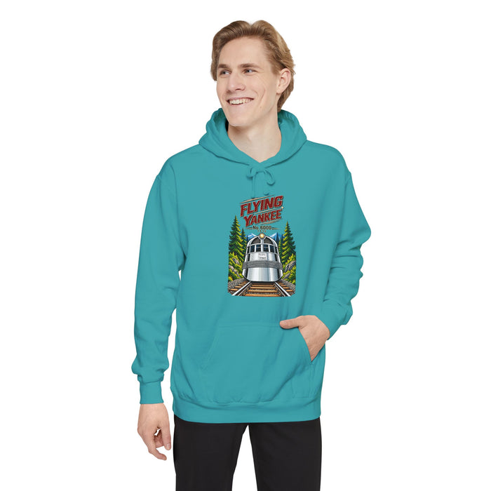 Flying Yankee No. 6000 – 1935 Vintage Streamliner - Unisex Garment-Dyed Hoodie