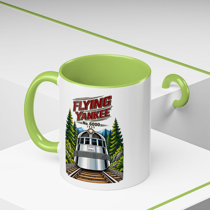 Flying Yankee No. 6000 – 1935 Vintage Streamliner - Accent Coffee Mug (11, 15oz)