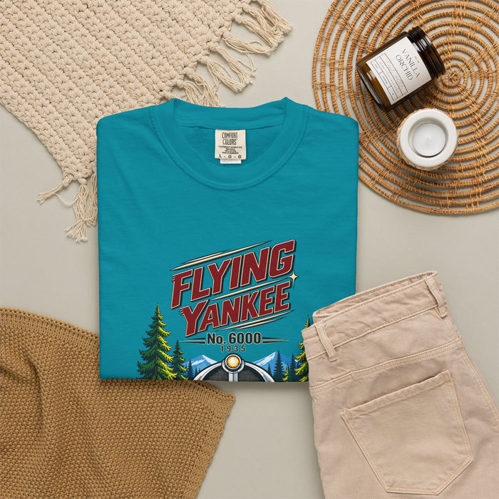 Flying Yankee No. 6000 – 1935 Vintage Streamliner - Unisex Garment-Dyed T-shirt