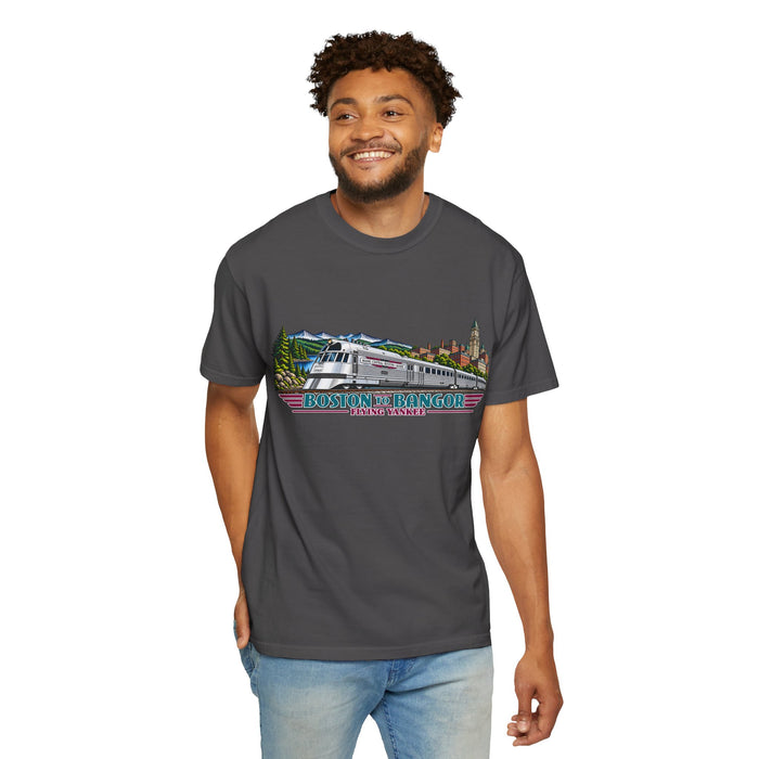 A New England Legend. A Streamlined Piece of American History. Unisex Garment-Dyed T-shirt