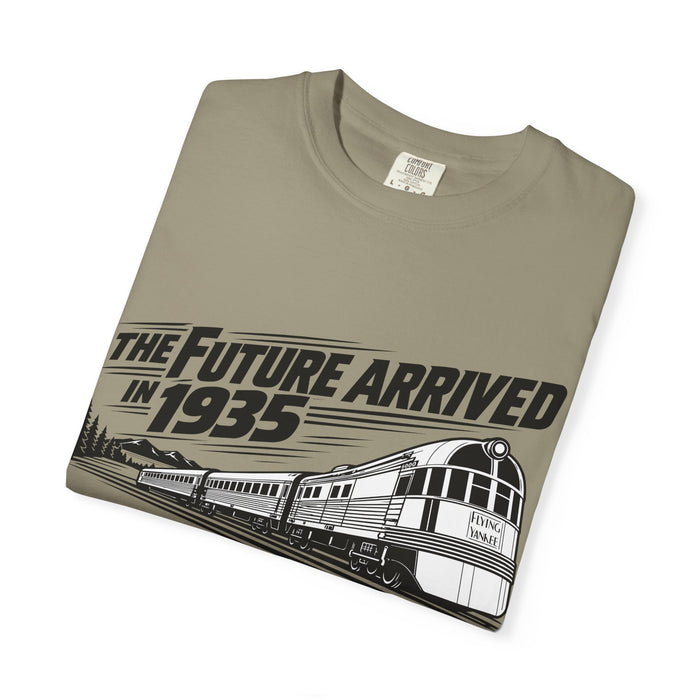 The Future Arrived in 1935 | Flying Yankee No. 6000 | Unisex Garment-Dyed T-shirt