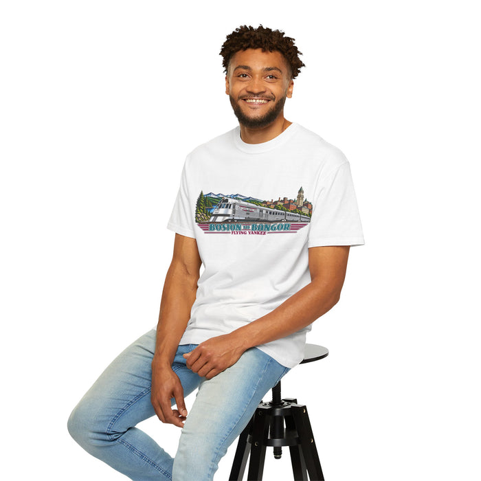A New England Legend. A Streamlined Piece of American History. Unisex Garment-Dyed T-shirt