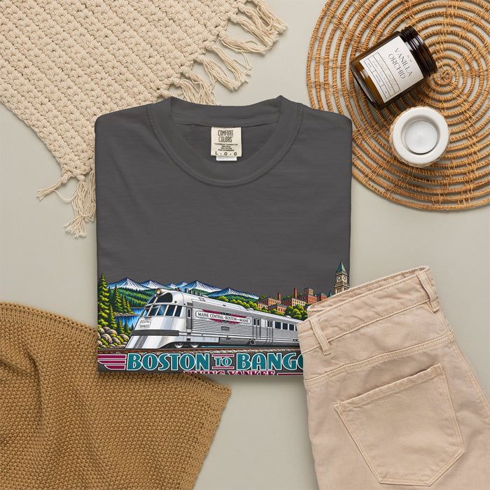 A New England Legend. A Streamlined Piece of American History. Unisex Garment-Dyed T-shirt
