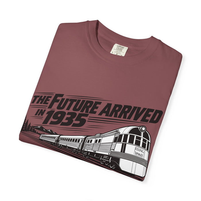 The Future Arrived in 1935 | Flying Yankee No. 6000 | Unisex Garment-Dyed T-shirt