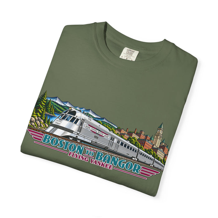 A New England Legend. A Streamlined Piece of American History. Unisex Garment-Dyed T-shirt