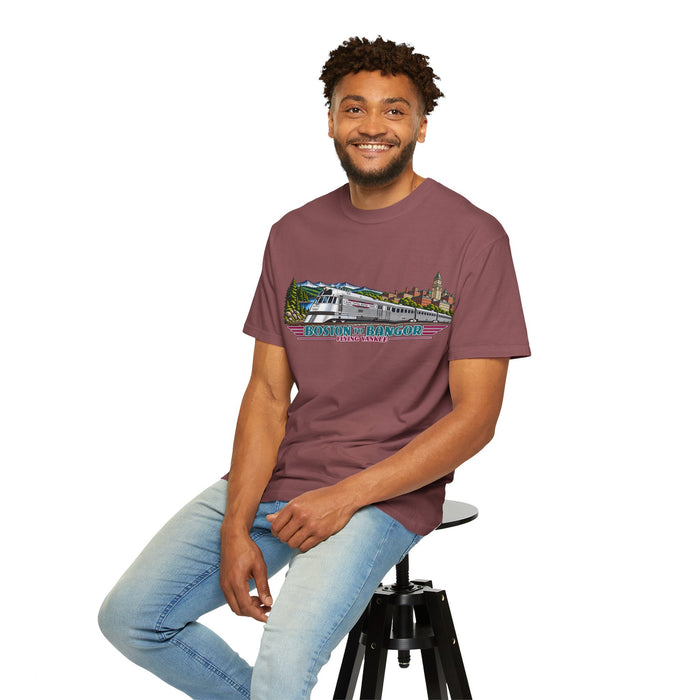 A New England Legend. A Streamlined Piece of American History. Unisex Garment-Dyed T-shirt