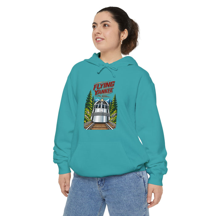 Flying Yankee No. 6000 – 1935 Vintage Streamliner - Unisex Garment-Dyed Hoodie