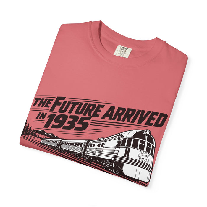 The Future Arrived in 1935 | Flying Yankee No. 6000 | Unisex Garment-Dyed T-shirt