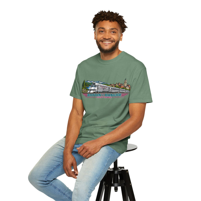 A New England Legend. A Streamlined Piece of American History. Unisex Garment-Dyed T-shirt