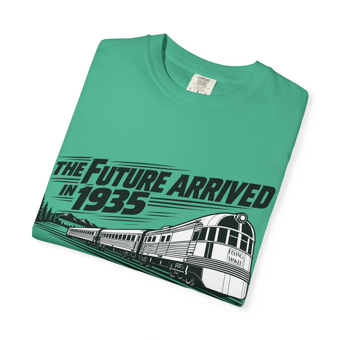 The Future Arrived in 1935 | Flying Yankee No. 6000 | Unisex Garment-Dyed T-shirt