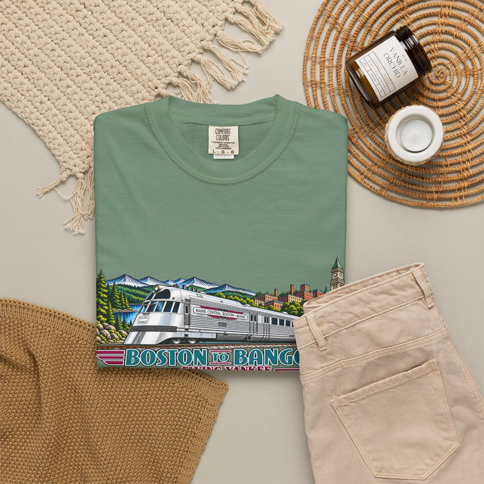 A New England Legend. A Streamlined Piece of American History. Unisex Garment-Dyed T-shirt