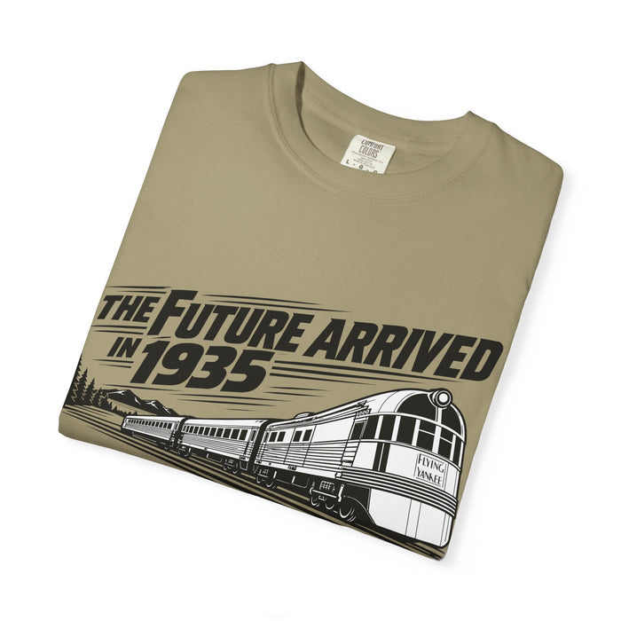 The Future Arrived in 1935 | Flying Yankee No. 6000 | Unisex Garment-Dyed T-shirt
