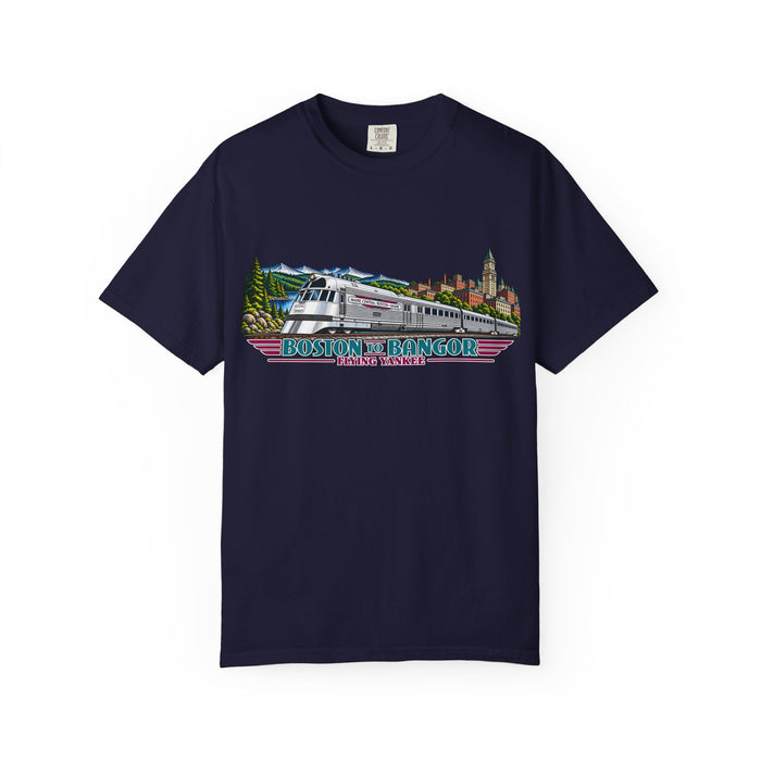 A New England Legend. A Streamlined Piece of American History. Unisex Garment-Dyed T-shirt