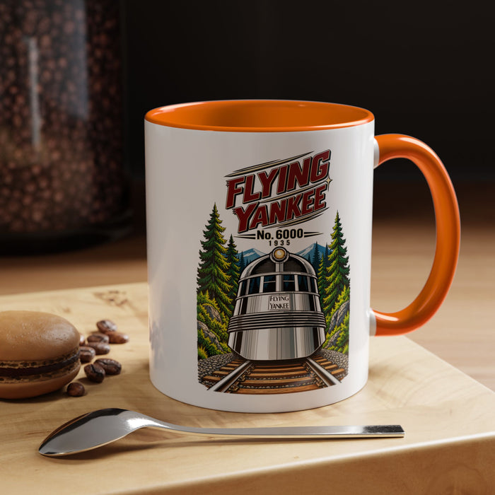 Flying Yankee No. 6000 – 1935 Vintage Streamliner - Accent Coffee Mug (11, 15oz)