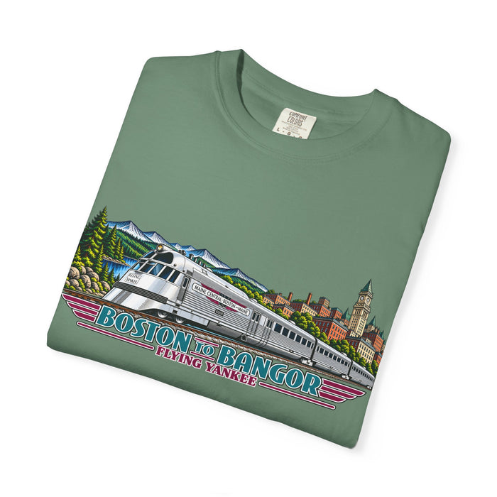 A New England Legend. A Streamlined Piece of American History. Unisex Garment-Dyed T-shirt
