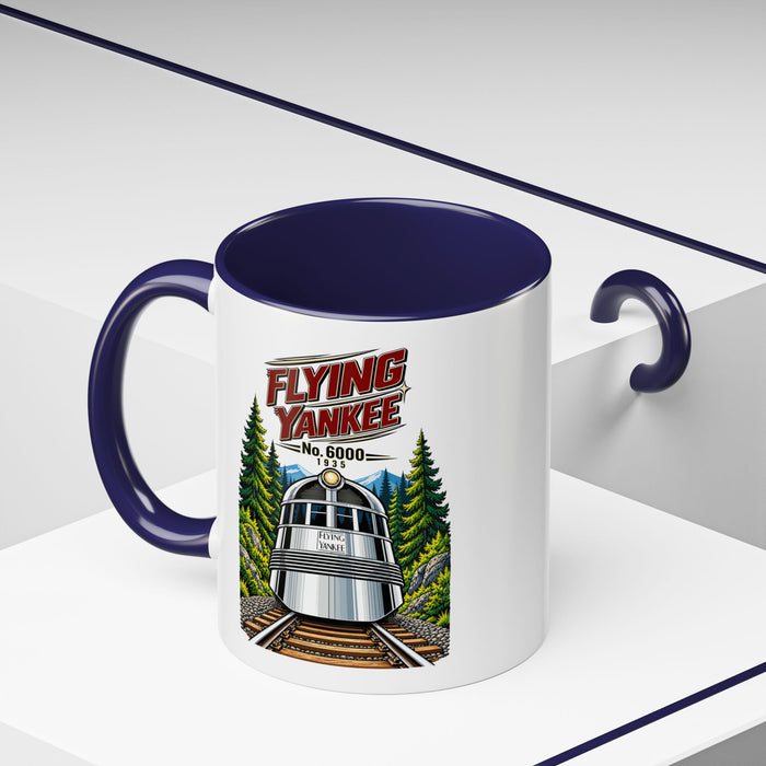 Flying Yankee No. 6000 – 1935 Vintage Streamliner - Accent Coffee Mug (11, 15oz)