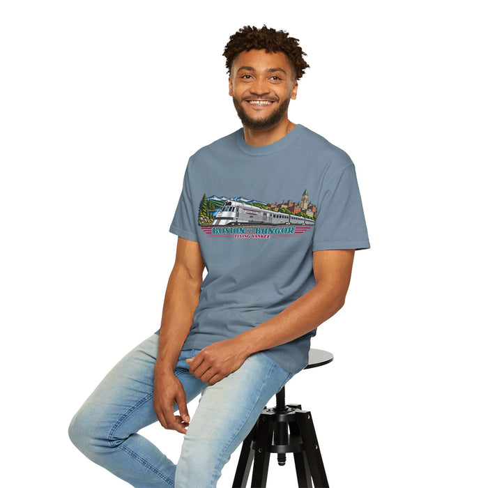 A New England Legend. A Streamlined Piece of American History. Unisex Garment-Dyed T-shirt