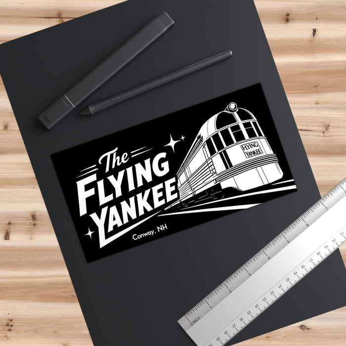The Flying Yankee Conway, NH Retro Streamliner Bumper Sticker | Historic Railroad Train Decal