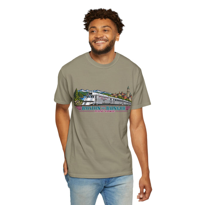 A New England Legend. A Streamlined Piece of American History. Unisex Garment-Dyed T-shirt