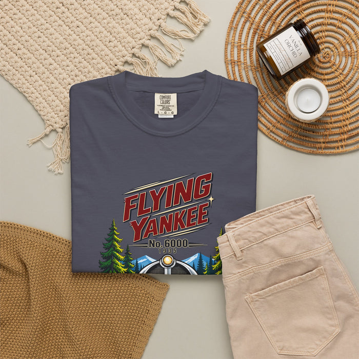 Flying Yankee No. 6000 – 1935 Vintage Streamliner - Unisex Garment-Dyed T-shirt