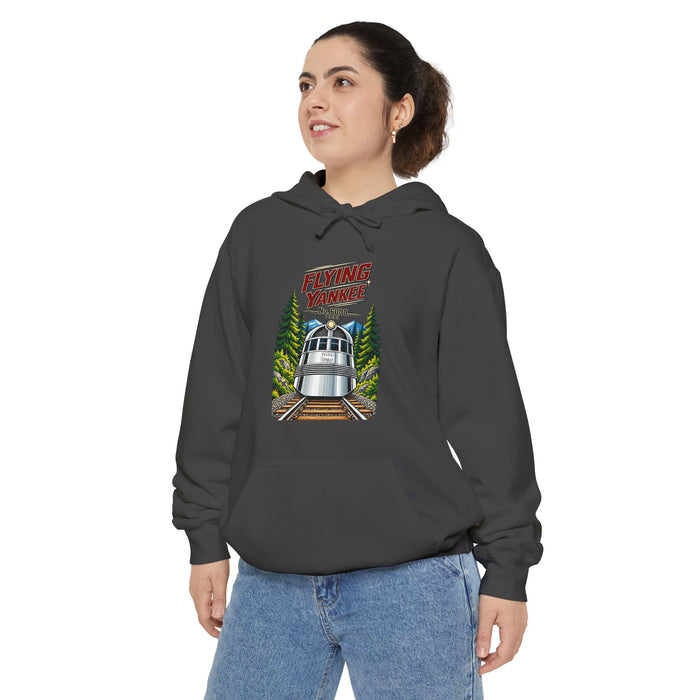 Flying Yankee No. 6000 – 1935 Vintage Streamliner - Unisex Garment-Dyed Hoodie