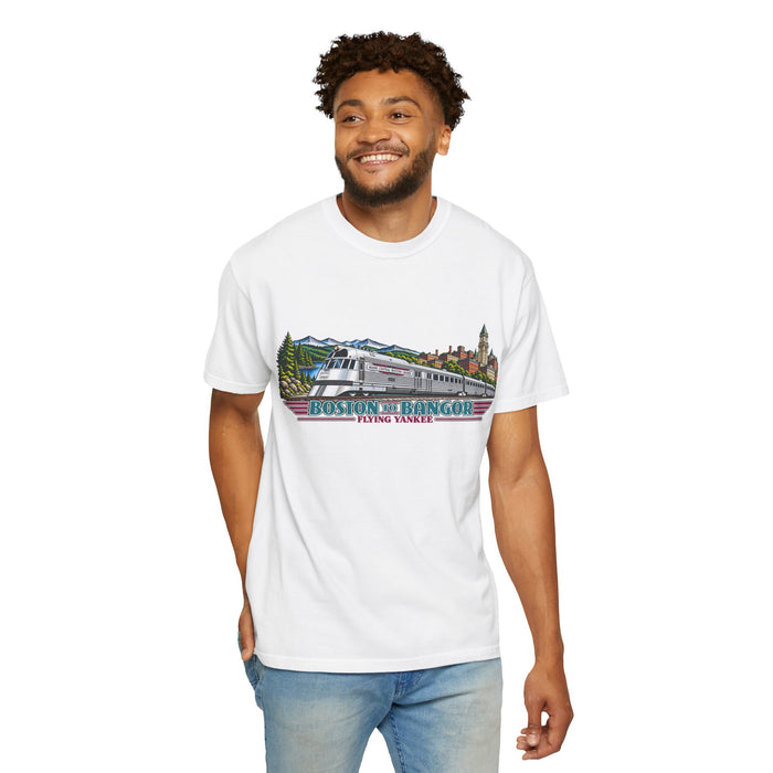 A New England Legend. A Streamlined Piece of American History. Unisex Garment-Dyed T-shirt