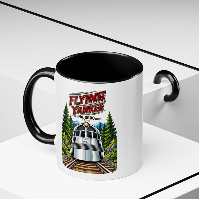 Flying Yankee No. 6000 – 1935 Vintage Streamliner - Accent Coffee Mug (11, 15oz)