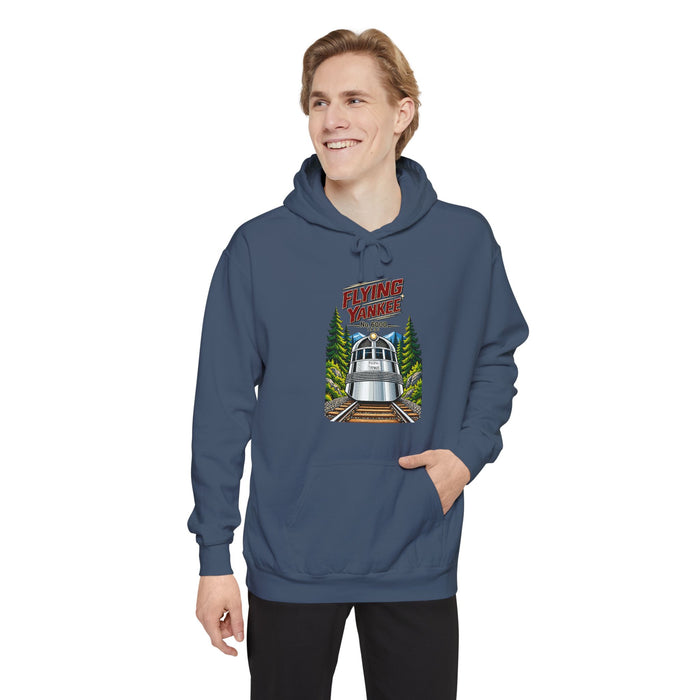 Flying Yankee No. 6000 – 1935 Vintage Streamliner - Unisex Garment-Dyed Hoodie