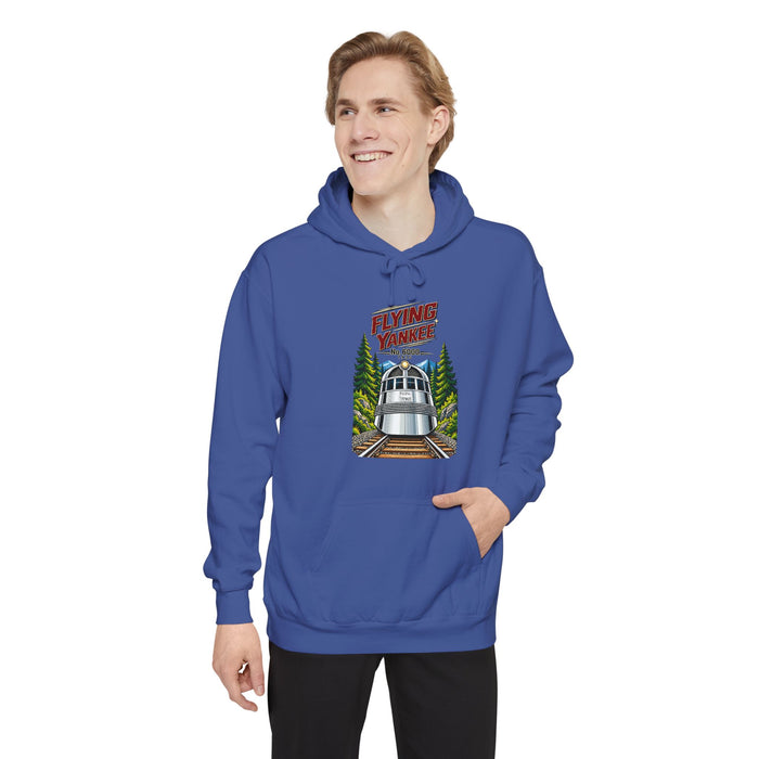 Flying Yankee No. 6000 – 1935 Vintage Streamliner - Unisex Garment-Dyed Hoodie