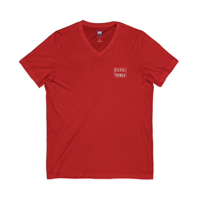 Flying Yankee Logo - Unisex Jersey Short Sleeve V-Neck Tee