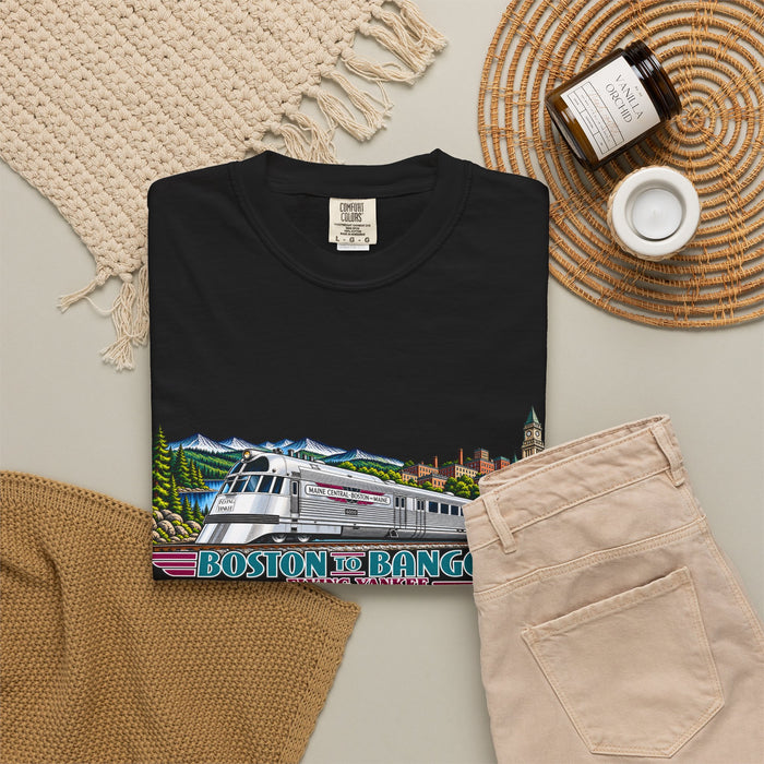 A New England Legend. A Streamlined Piece of American History. Unisex Garment-Dyed T-shirt