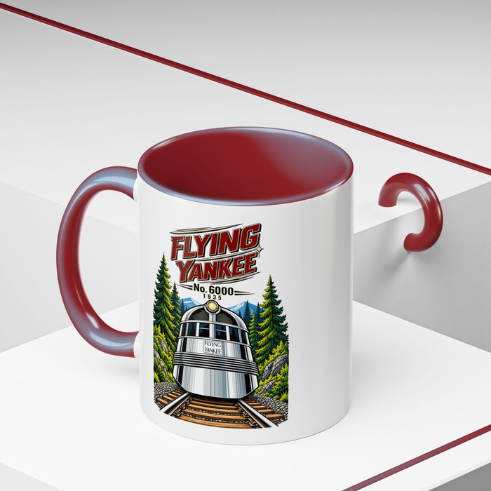 Flying Yankee No. 6000 – 1935 Vintage Streamliner - Accent Coffee Mug (11, 15oz)