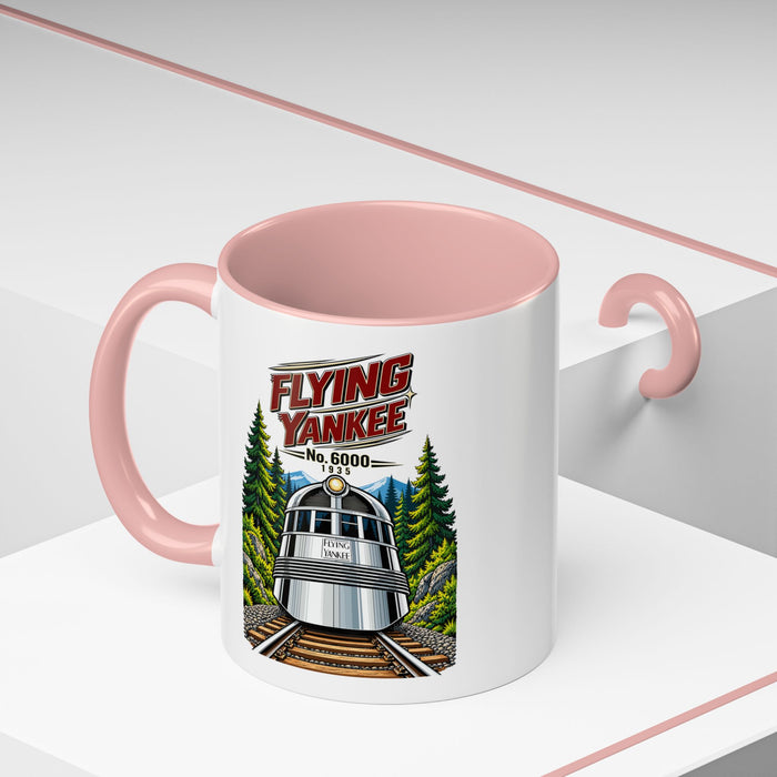 Flying Yankee No. 6000 – 1935 Vintage Streamliner - Accent Coffee Mug (11, 15oz)
