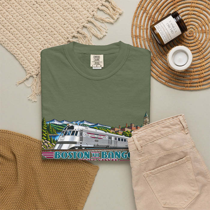 A New England Legend. A Streamlined Piece of American History. Unisex Garment-Dyed T-shirt
