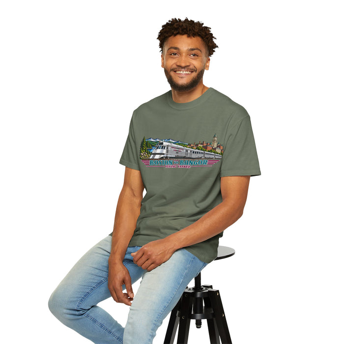 A New England Legend. A Streamlined Piece of American History. Unisex Garment-Dyed T-shirt