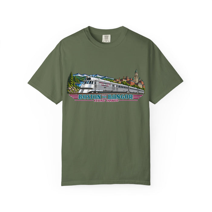 A New England Legend. A Streamlined Piece of American History. Unisex Garment-Dyed T-shirt