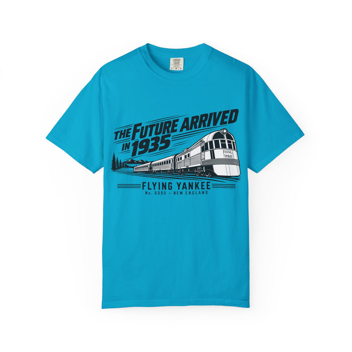 The Future Arrived in 1935 | Flying Yankee No. 6000 | Unisex Garment-Dyed T-shirt