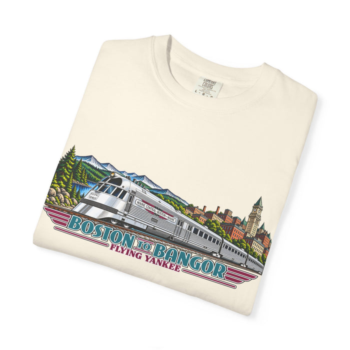 A New England Legend. A Streamlined Piece of American History. Unisex Garment-Dyed T-shirt