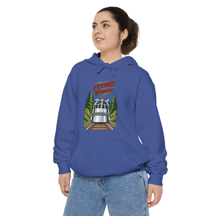 Flying Yankee No. 6000 – 1935 Vintage Streamliner - Unisex Garment-Dyed Hoodie