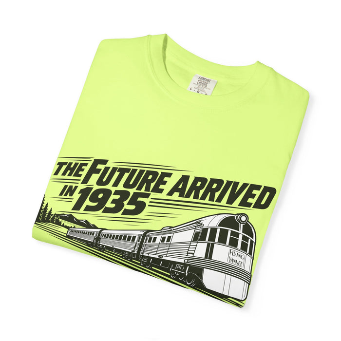 The Future Arrived in 1935 | Flying Yankee No. 6000 | Unisex Garment-Dyed T-shirt